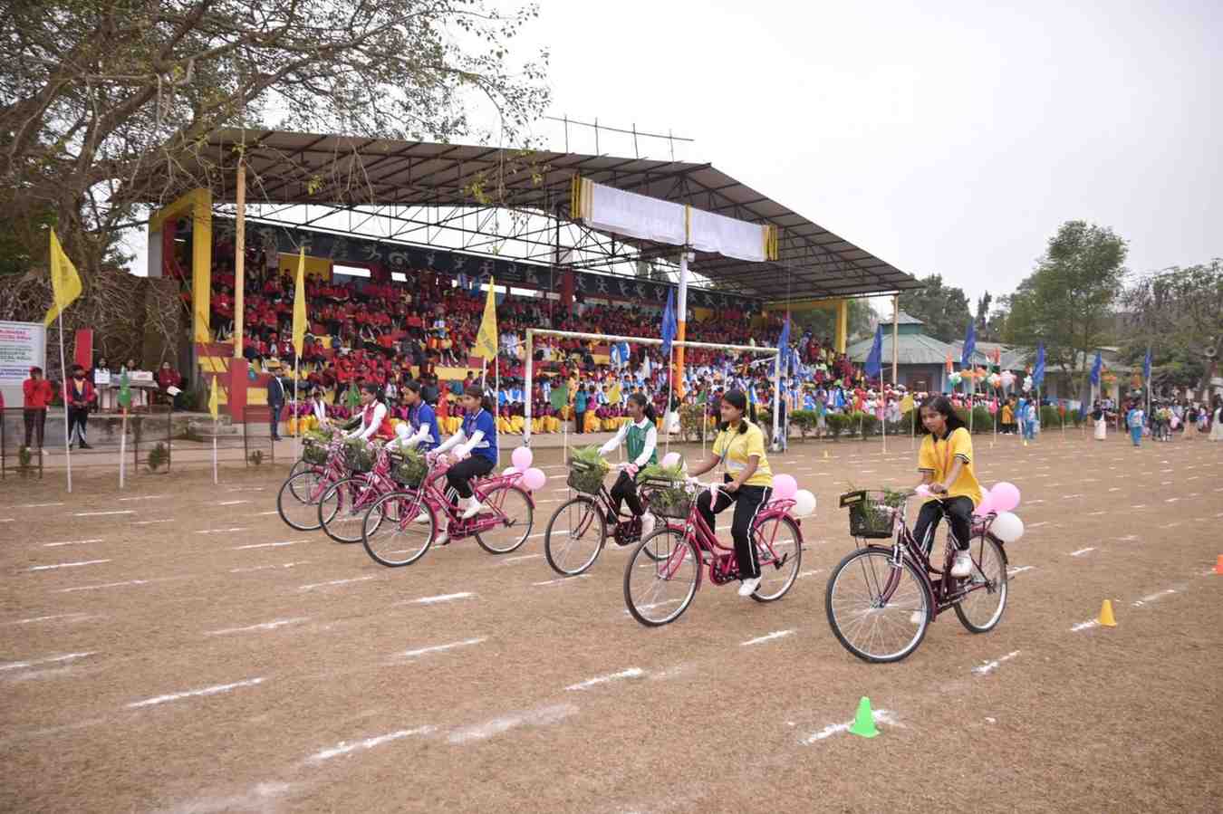 Cycling classes for class 6 girls in the school