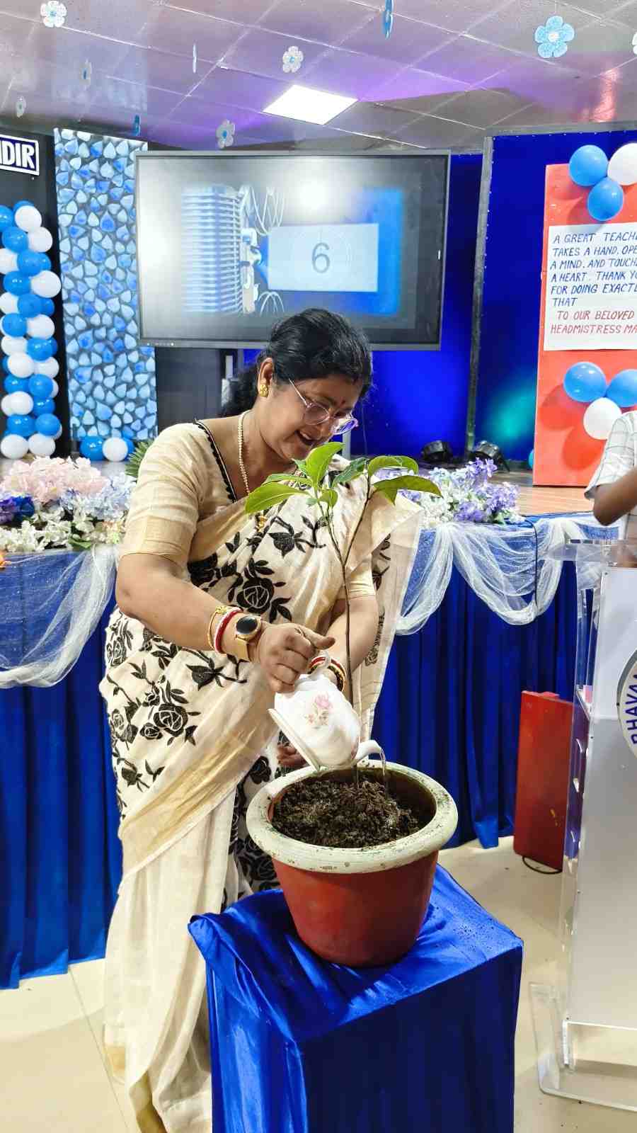 Superannuation Madam Pompi Majumdar and founder te